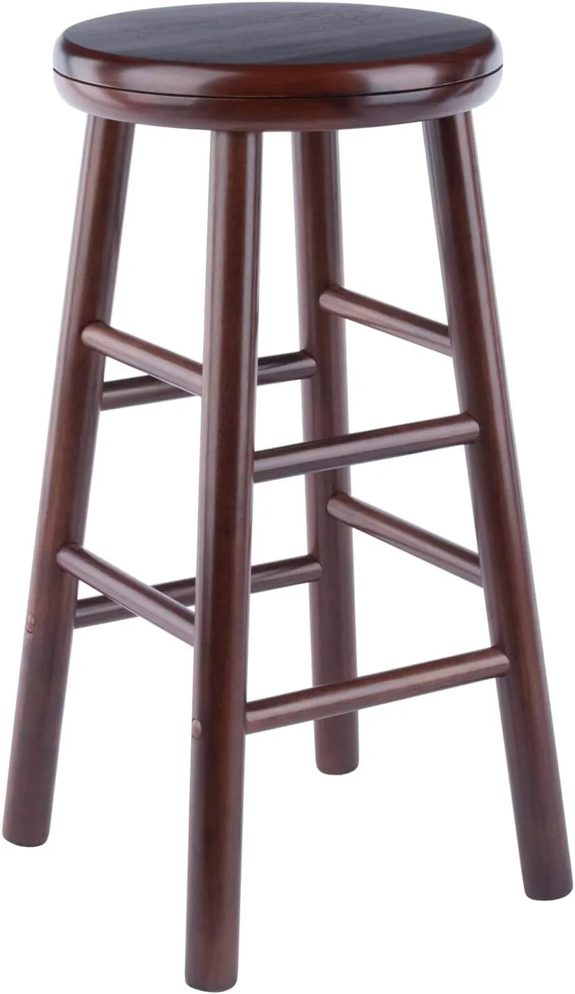 Winsome Shelby 2-Piece Swivel Counter Stools, 25 in, Walnut, Solid Wood