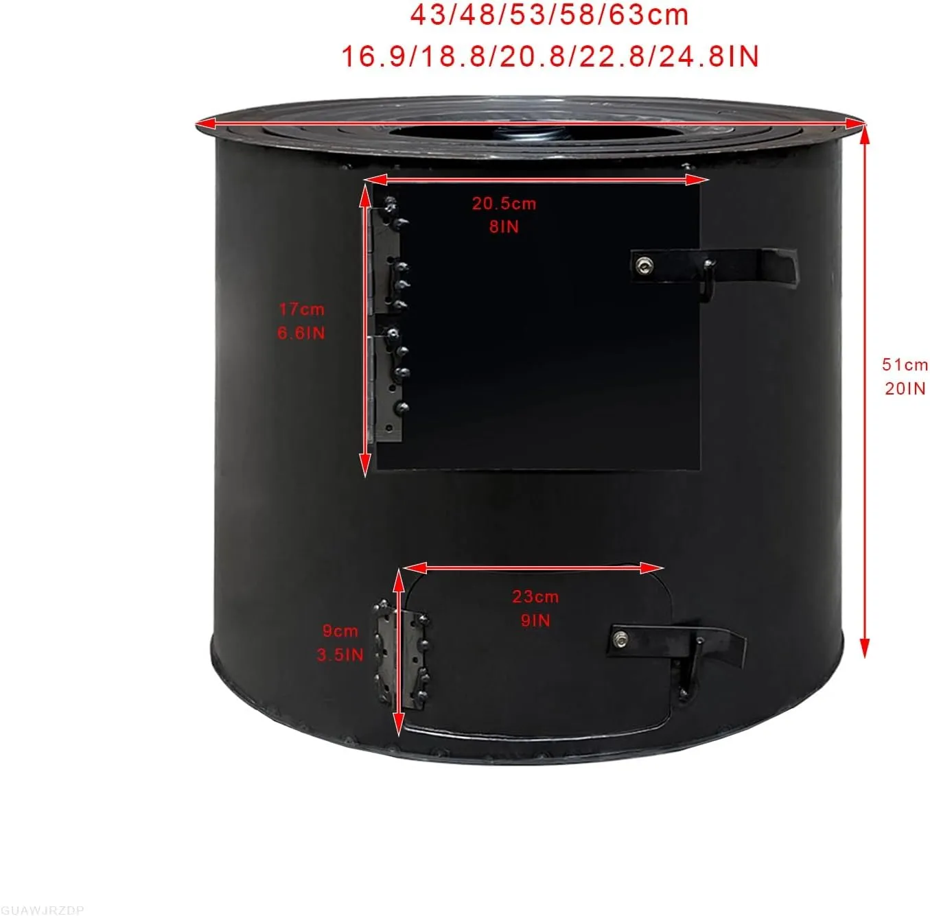 Wood Burning Stove, Outdoor Wood Stove, with Stove Ring and Detachable Leg Frame, it is Suitable for Outdoor Survival, Travel, picnics and Camping