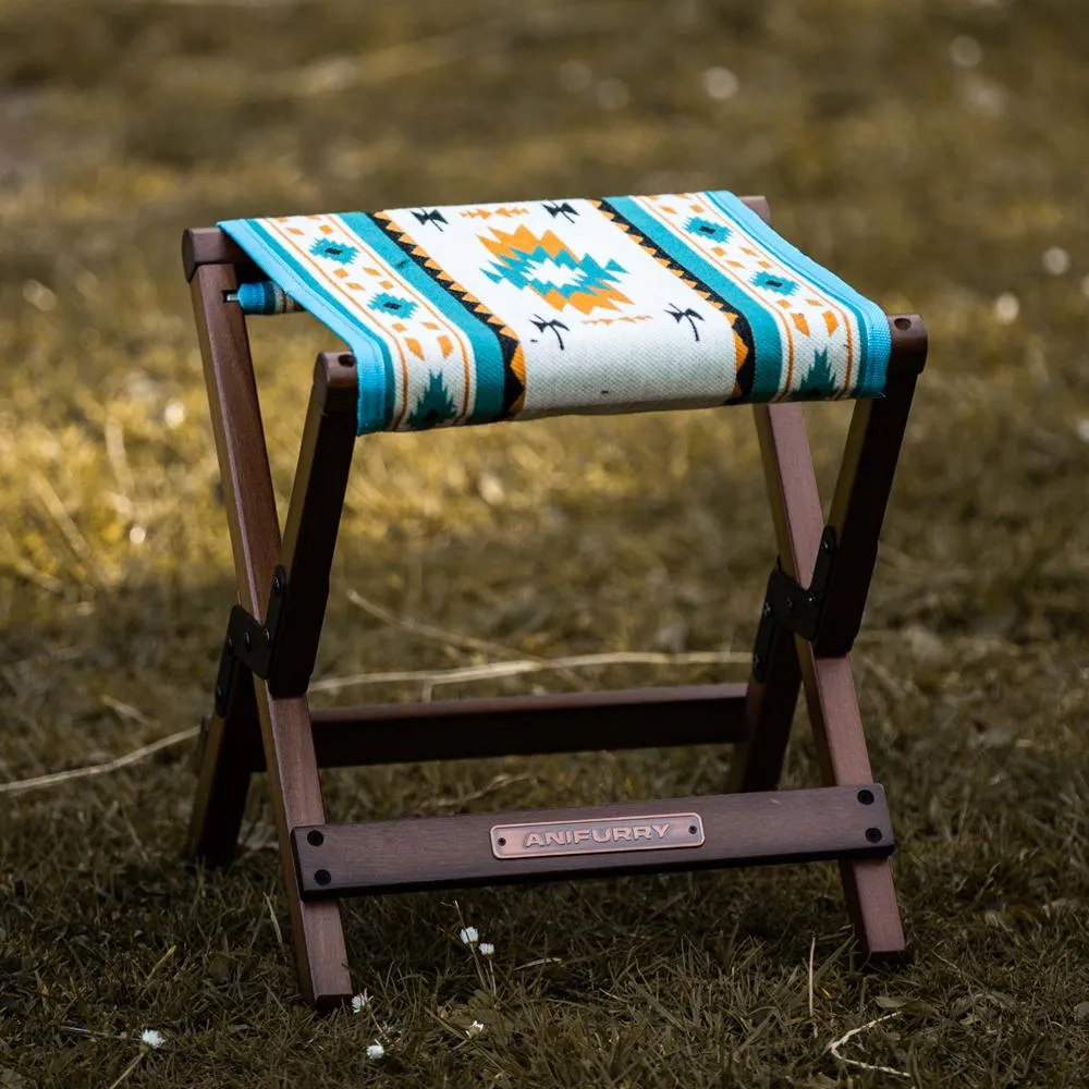 Wood Outdoor Stool - Aztec