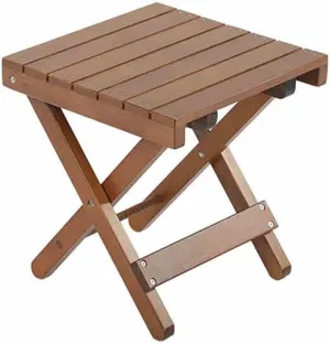 Wooden Folding Step Stool - Portable Shower Foot Rest Stool, Collapsible Bath Chair for Outdoor Camping, Kitchen, Bathroom, Patio, Garden Use
