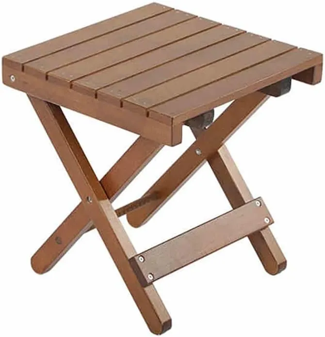 Wooden Folding Step Stool - Portable Shower Foot Rest Stool, Collapsible Bath Chair for Outdoor Camping, Kitchen, Bathroom, Patio, Garden Use