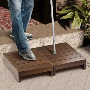 Wooden Platform Step Stool, 24.7" Step Platform for Adults & Elderly - Durable Mobility Stepping and Stair Assist Indoor & Outdoor, Heavy Duty/Non-Slip Step Stool for Handicap, Bedroom, Kitchen
