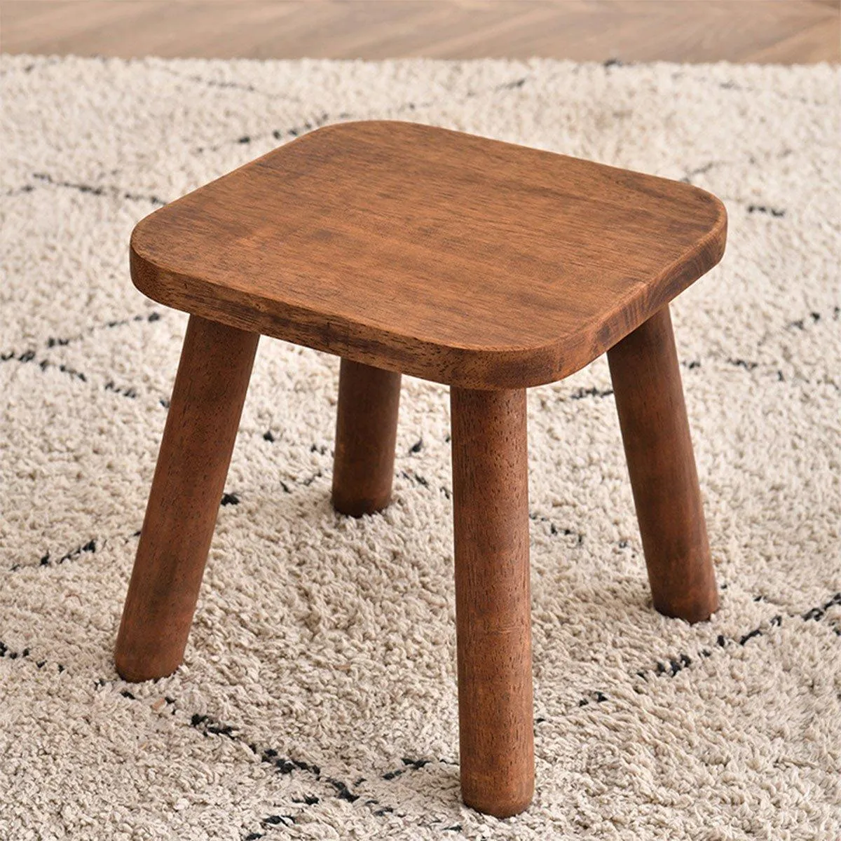 Wooden Short Stool for Kids Living Room Shoe Changing Stool Home Furniture Seat