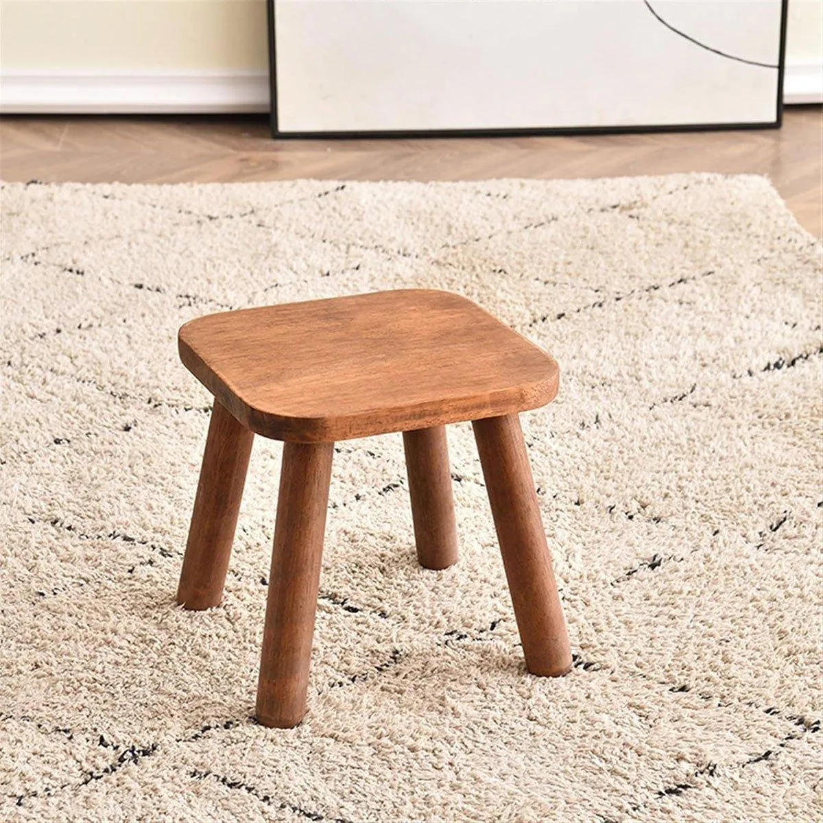 Wooden Short Stool for Kids Living Room Shoe Changing Stool Home Furniture Seat