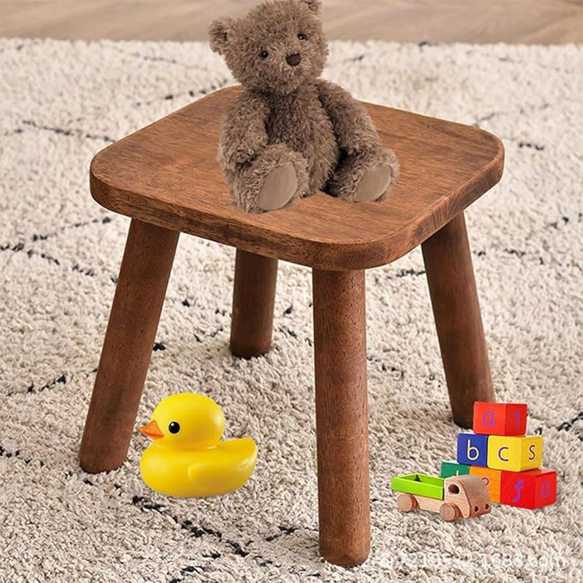 Wooden Short Stool for Kids Living Room Shoe Changing Stool Home Furniture Seat