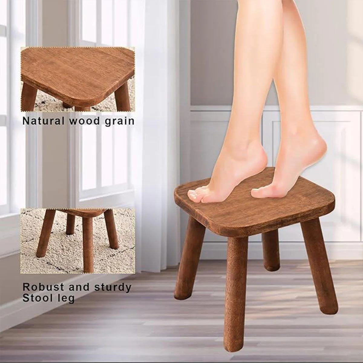Wooden Short Stool for Kids Living Room Shoe Changing Stool Home Furniture Seat