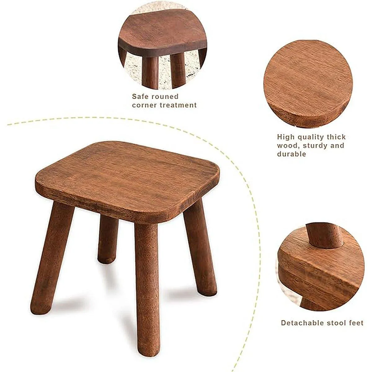 Wooden Short Stool for Kids Living Room Shoe Changing Stool Home Furniture Seat
