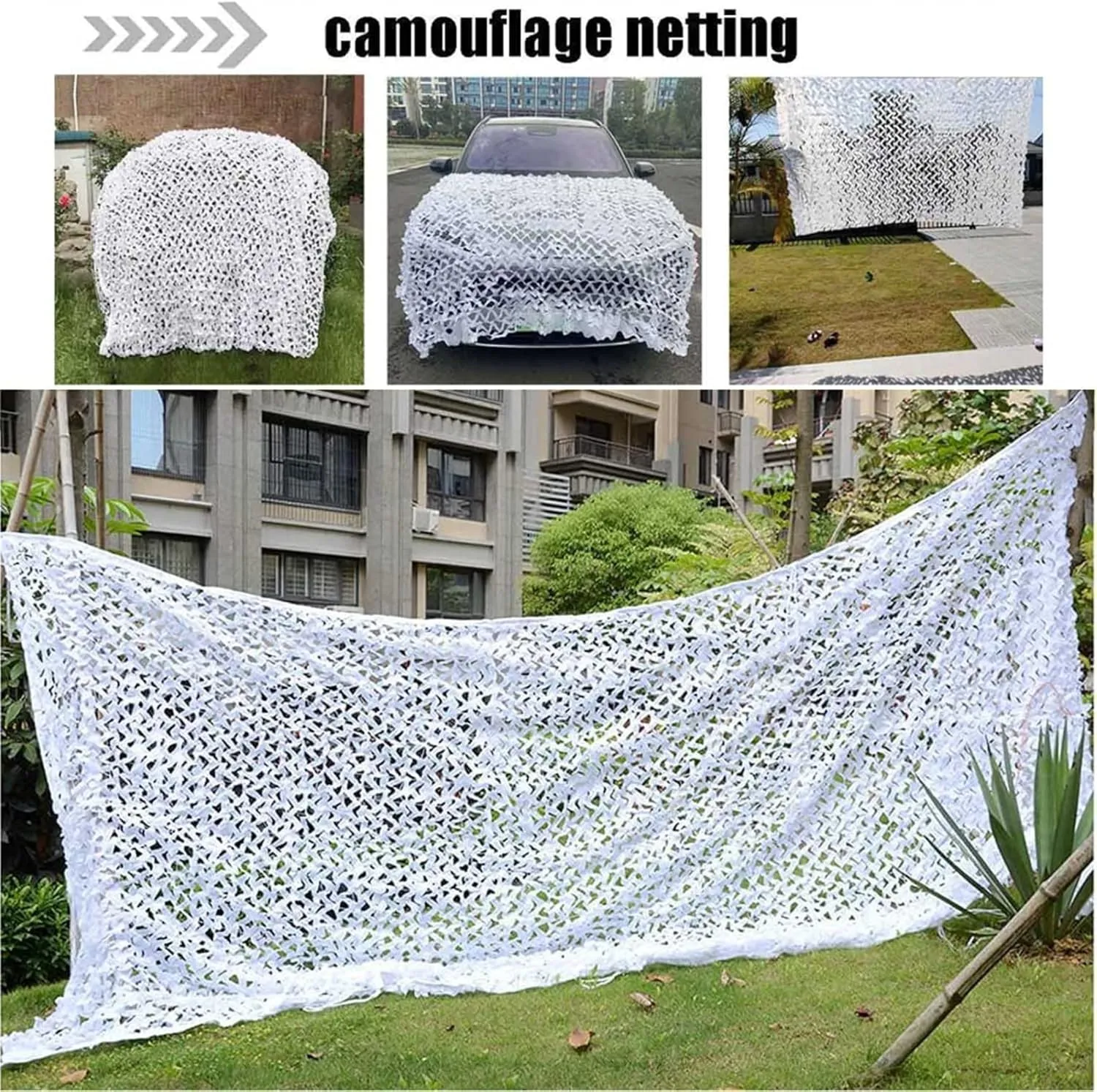 Woodland Camo Netting,Camouflage Net Outdoor,Sunblock Mesh Tarp,Quick Dry/Reinforce Double Layer,for Camping Hunting,Car Covers,Building Shelters,Sunscreen Nets,1.5x2m(5 * 6.6ft)
