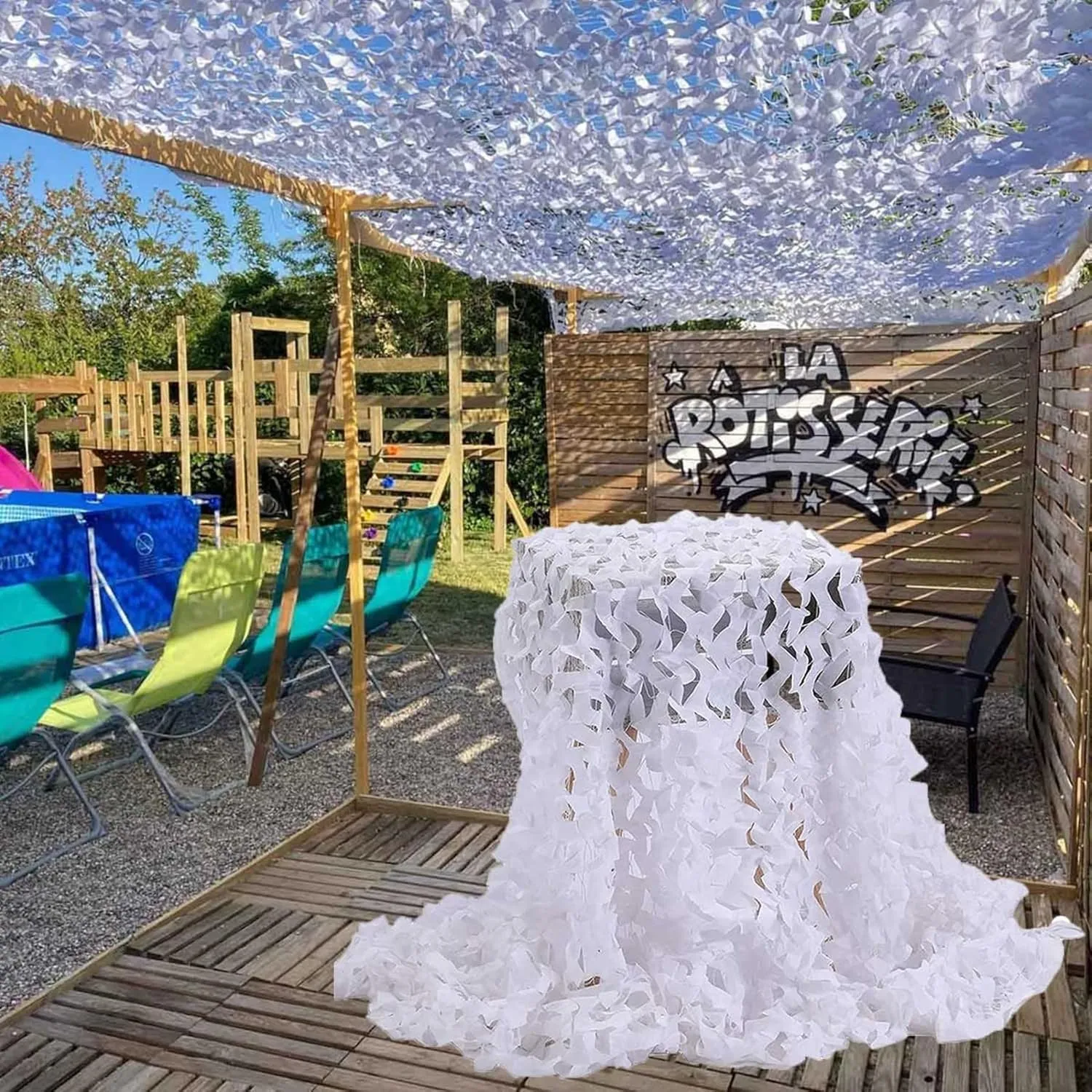 Woodland Camo Netting,Camouflage Net Outdoor,Sunblock Mesh Tarp,Quick Dry/Reinforce Double Layer,for Camping Hunting,Car Covers,Building Shelters,Sunscreen Nets,1.5x2m(5 * 6.6ft)