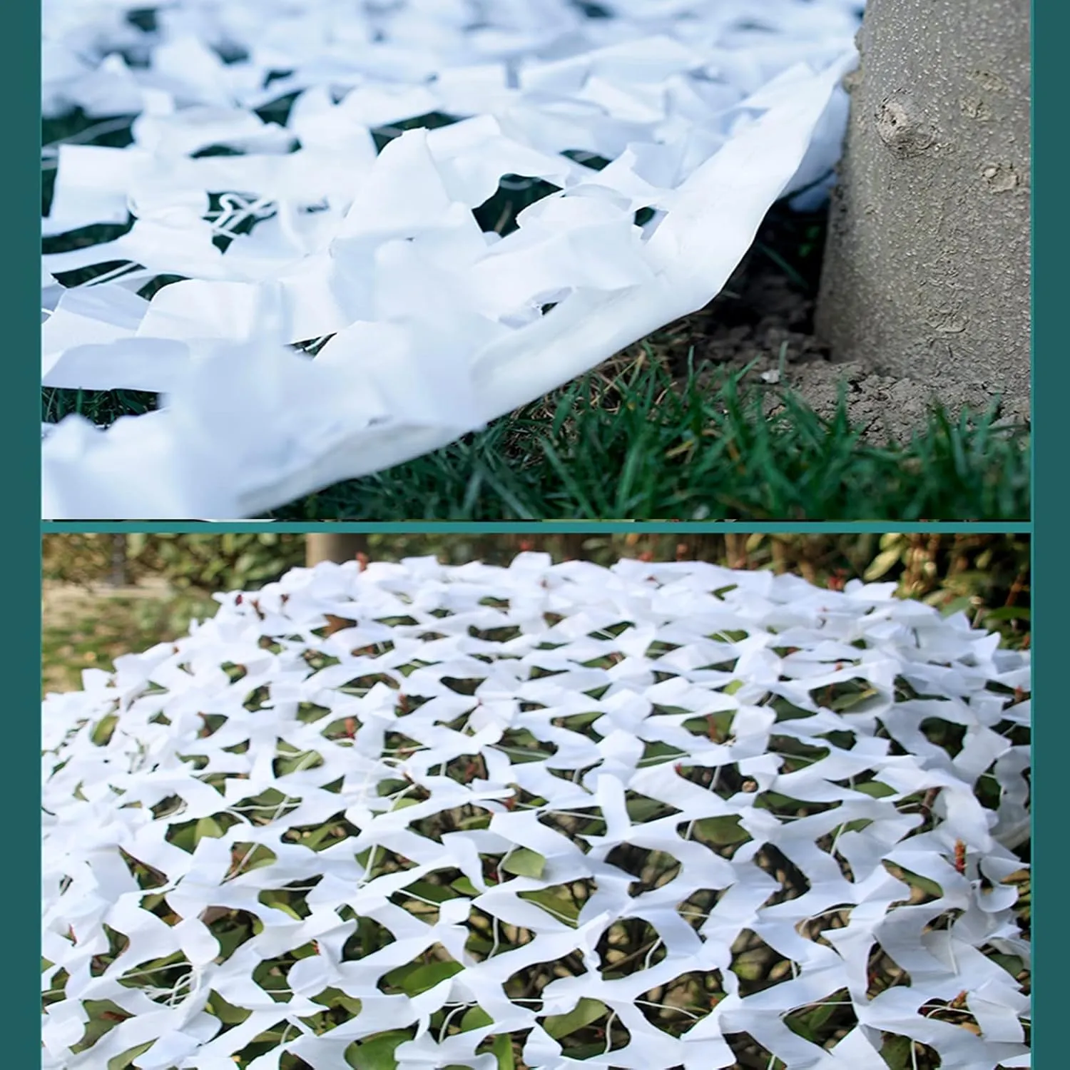 Woodland Camouflage Netting,Camo Netting White,Army Sunshade Mesh,Camo Tarp,for Hunting Military Theme Shooting Decoration Sunshade Camping and Building Shelters,2 * 15m(6.56 * 49.21ft)