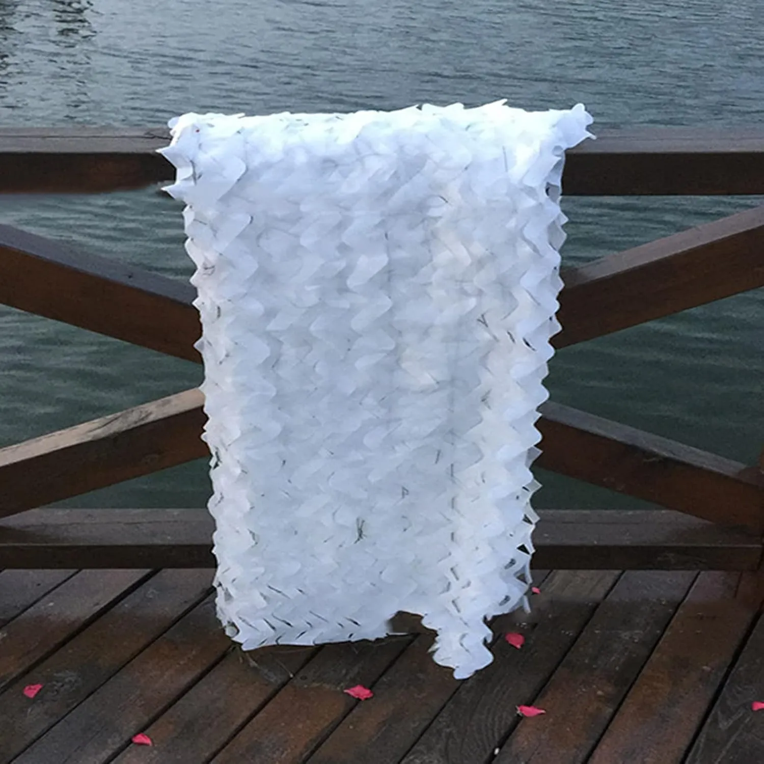 Woodland Camouflage Netting,Camo Netting White,Army Sunshade Mesh,Camo Tarp,for Hunting Military Theme Shooting Decoration Sunshade Camping and Building Shelters,2 * 15m(6.56 * 49.21ft)