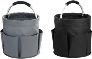 Wooha Tool Organizers Bag 34L Collapsible Tool Bag Laundry Organizer Outdoor Camping Garden Harvest Basket Home Bathroom Storage Bath Wash Bag（Black Grey）