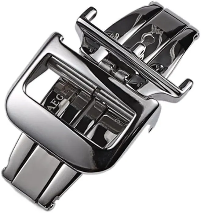 Wscebck 16 18mm Polished Silver Gold Rose-Gold Solid Stainless Steel Folding Clasp for Jaeger-LeCoultre Deployment Buckle (Color : Rose Gold, Size : 16mm)