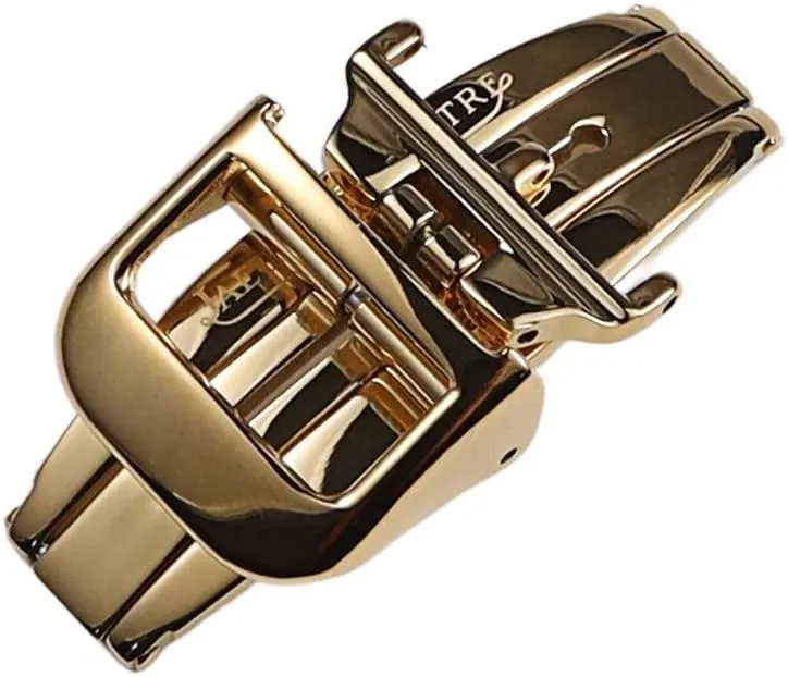 Wscebck 16 18mm Polished Silver Gold Rose-Gold Solid Stainless Steel Folding Clasp for Jaeger-LeCoultre Deployment Buckle (Color : Rose Gold, Size : 16mm)