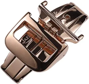 Wscebck 16 18mm Polished Silver Gold Rose-Gold Solid Stainless Steel Folding Clasp for Jaeger-LeCoultre Deployment Buckle (Color : Rose Gold, Size : 16mm)