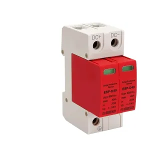 XIONGISOLAR ESP-04 2P Solar Photovoltaic Low Voltage Rail DC 600V 1000V 20KA-40KA Surge Protection Device Lightning Arrester SPD(2P 20-40KA 600V)