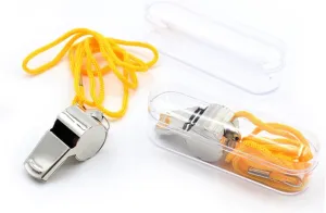 Yardwe 10pcs Metal Whistle Set with Keychain Durable Referee Whistles for Soccer Football Camping Loud Emergency Sound for Training and Events