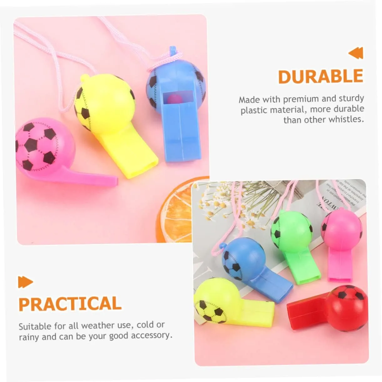 Yardwe 200pcs Football Whistle Sports Race Whistle Plastic Cheering Whistle Referee Whistle Whistle Plastic
