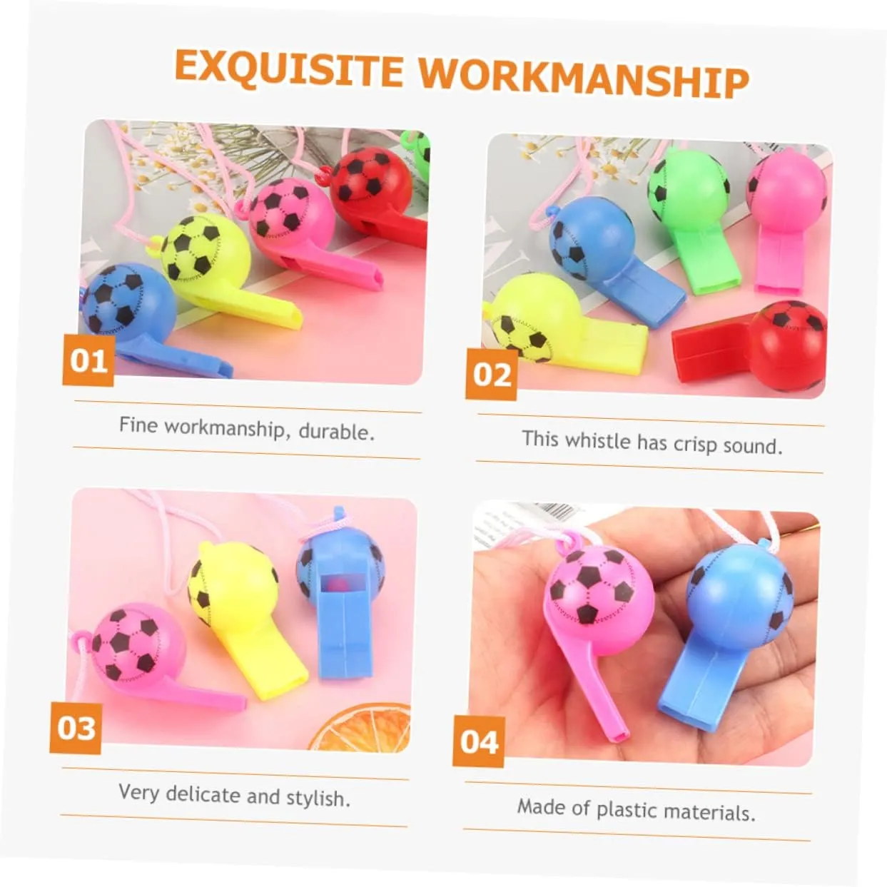 Yardwe 200pcs Football Whistle Sports Race Whistle Plastic Cheering Whistle Referee Whistle Whistle Plastic