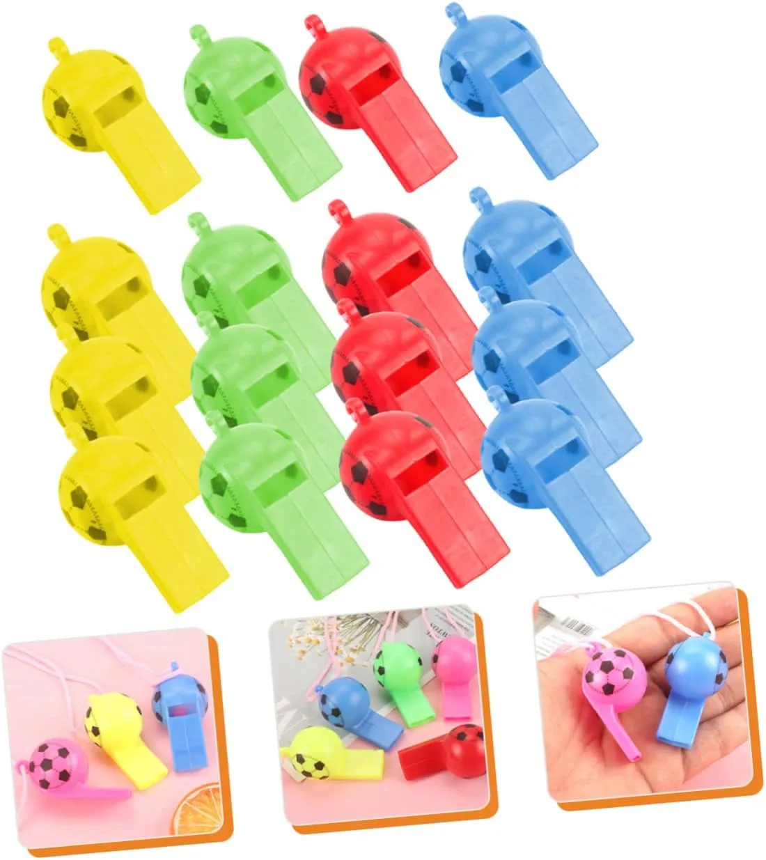 Yardwe 200pcs Football Whistle Sports Race Whistle Plastic Cheering Whistle Referee Whistle Whistle Plastic