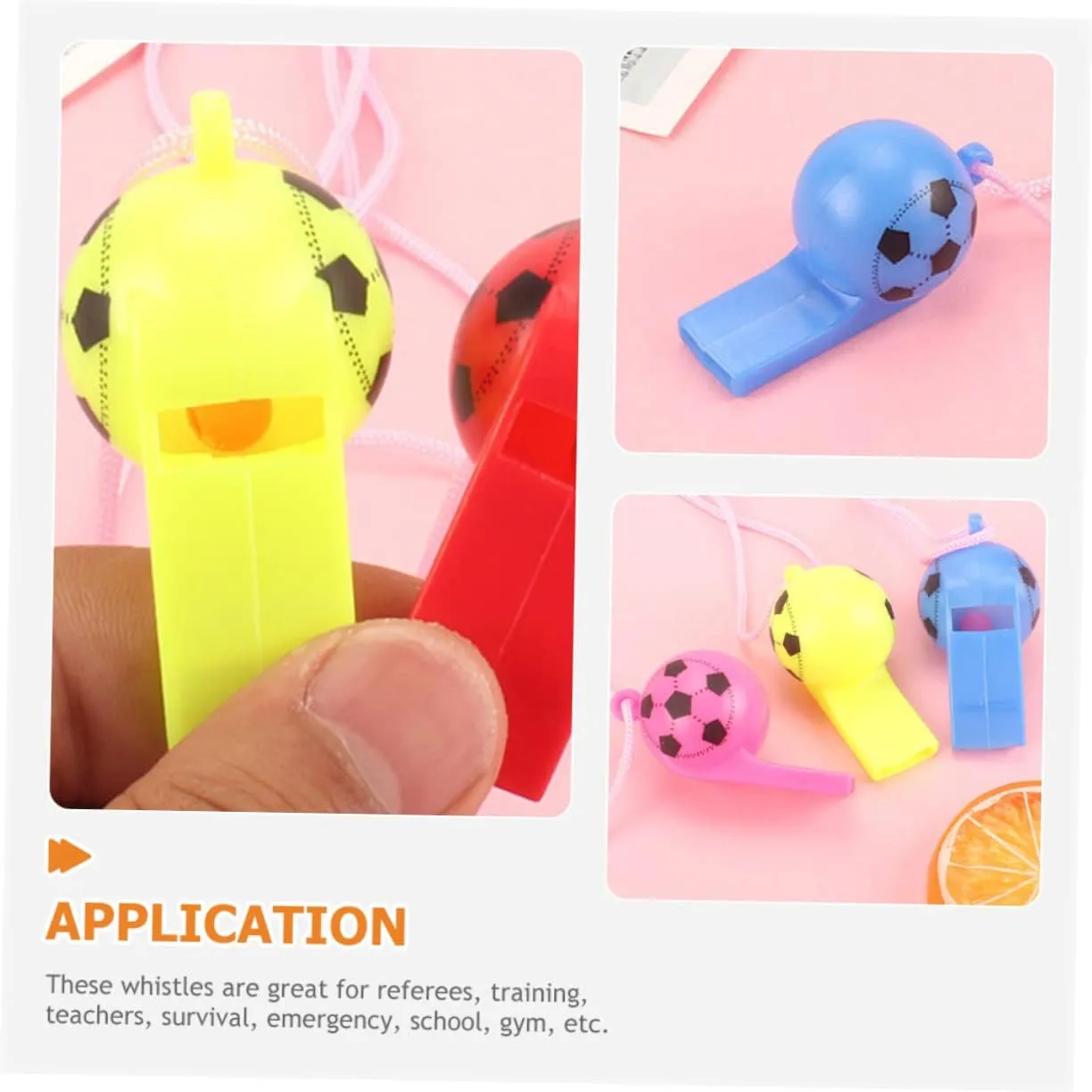 Yardwe 200pcs Football Whistle Sports Race Whistle Plastic Cheering Whistle Referee Whistle Whistle Plastic