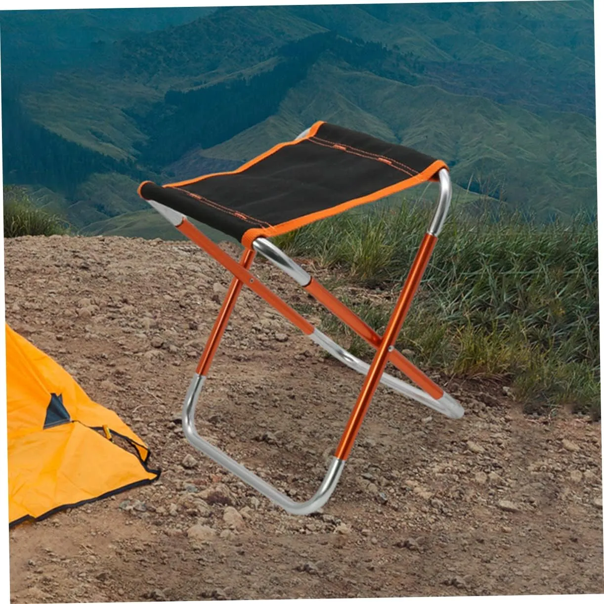 YARNOW Portable Folding Stool Compact Camping Chair for Travel Fishing Beach and Picnic Lightweight Easy to Carry Design for Outdoor Activities Space-Saving