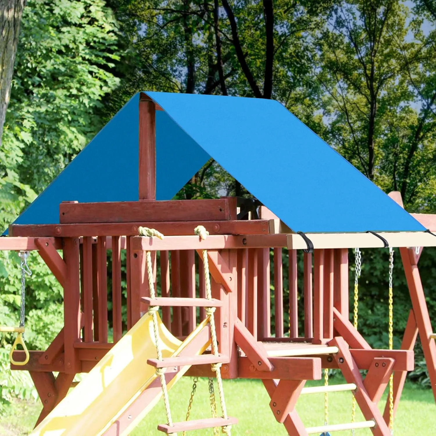 Yescom 43"x90" Swing Set Kindergarten Replacement Tarp UV Protection Playground Roof Playset Outdoor Deck Blue
