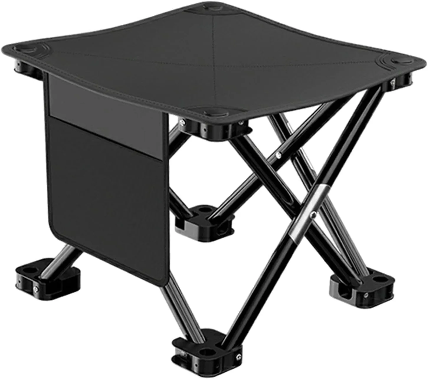 Yiju Folding Camping Stool Recliner Foot Rest Strong Load Bearing Portable Small Foldable Chair for Hiking Travel BBQ Backpacking, Black, 28cmx28cmx23cm