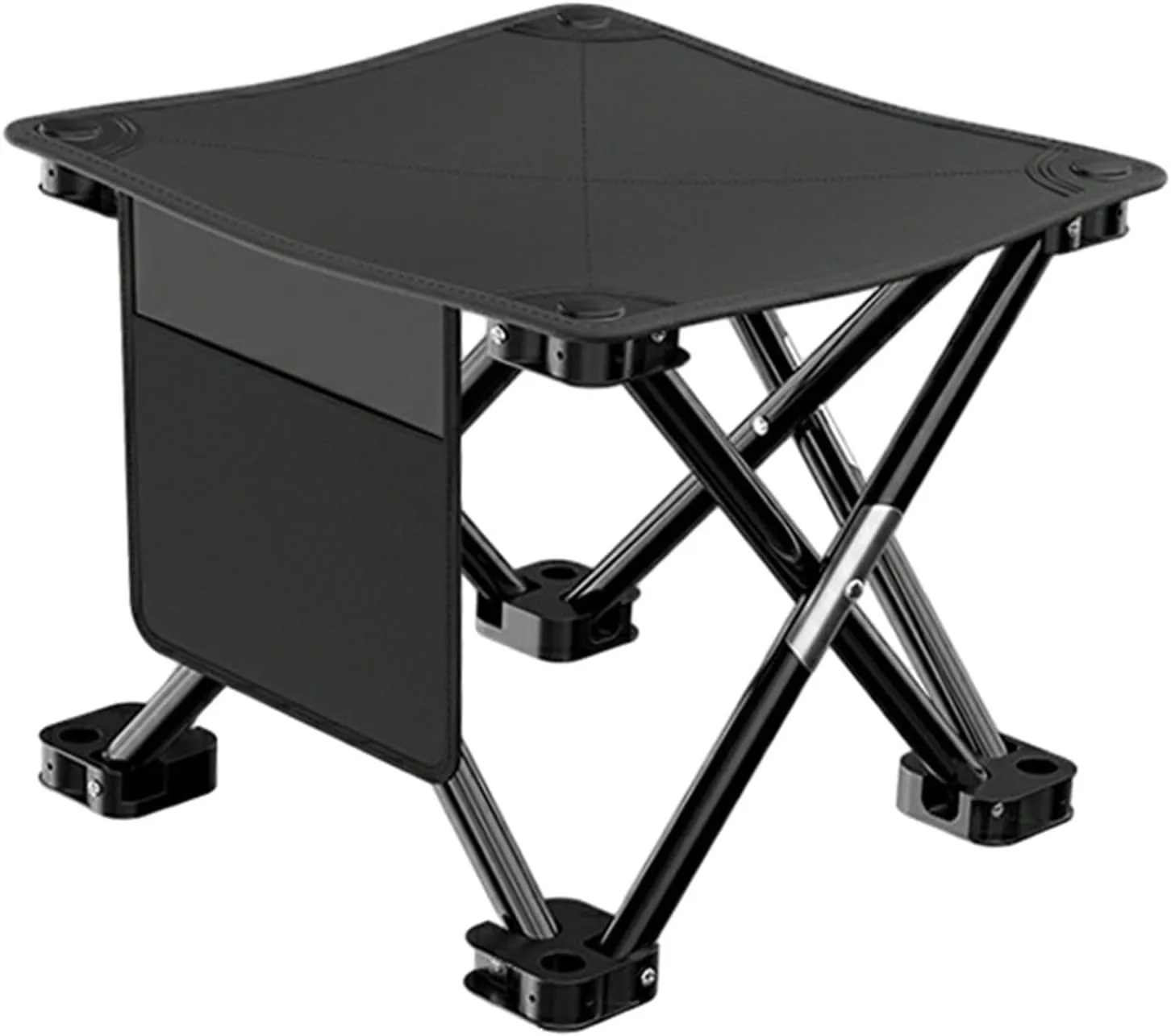 Yiju Folding Camping Stool Recliner Foot Rest Strong Load Bearing Portable Small Foldable Chair for Hiking Travel BBQ Backpacking, Black, 28cmx28cmx23cm