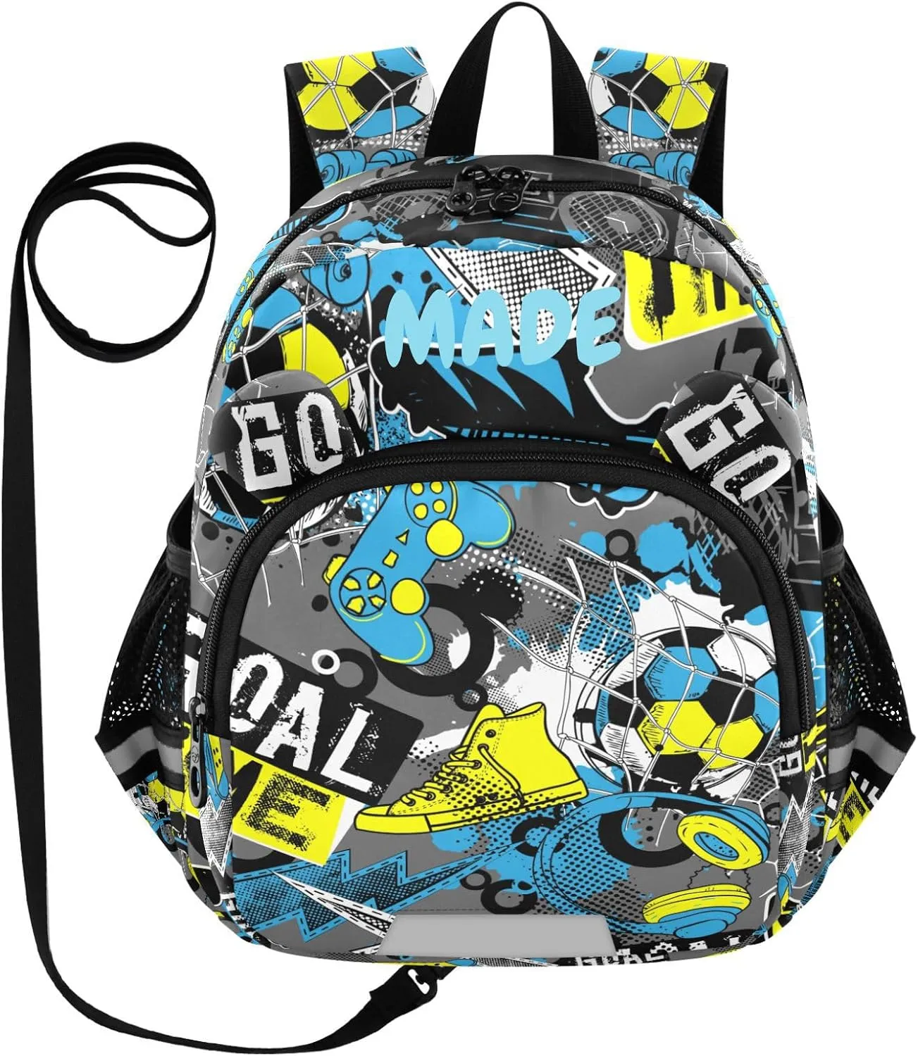 ZAZYXTJ Personalized Soccer Kids Backpack for Boys Girls Toddler School Bag with Chest Strap Ears Preschool Backpack 3-6 Years Old