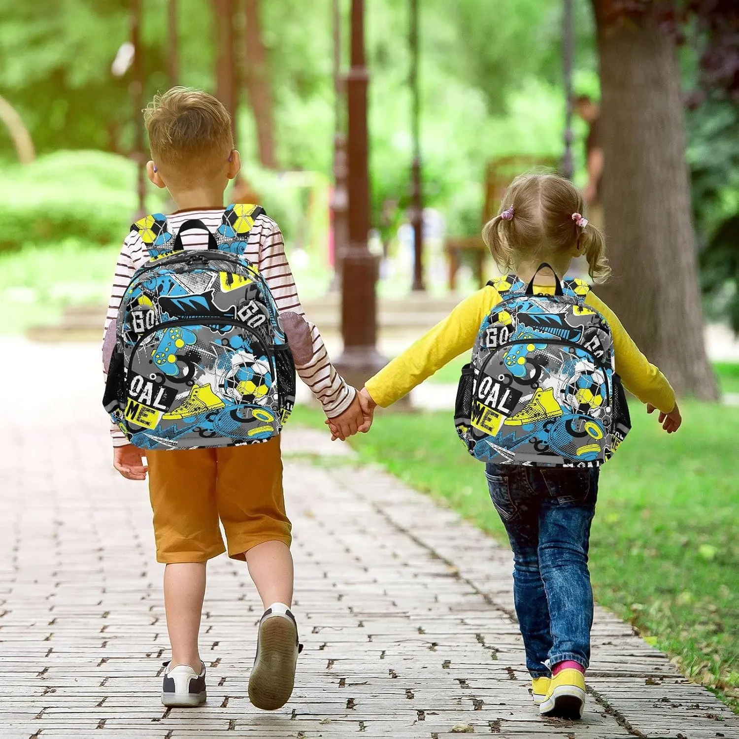 ZAZYXTJ Personalized Soccer Kids Backpack for Boys Girls Toddler School Bag with Chest Strap Ears Preschool Backpack 3-6 Years Old