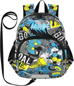 ZAZYXTJ Personalized Soccer Kids Backpack for Boys Girls Toddler School Bag with Chest Strap Ears Preschool Backpack 3-6 Years Old