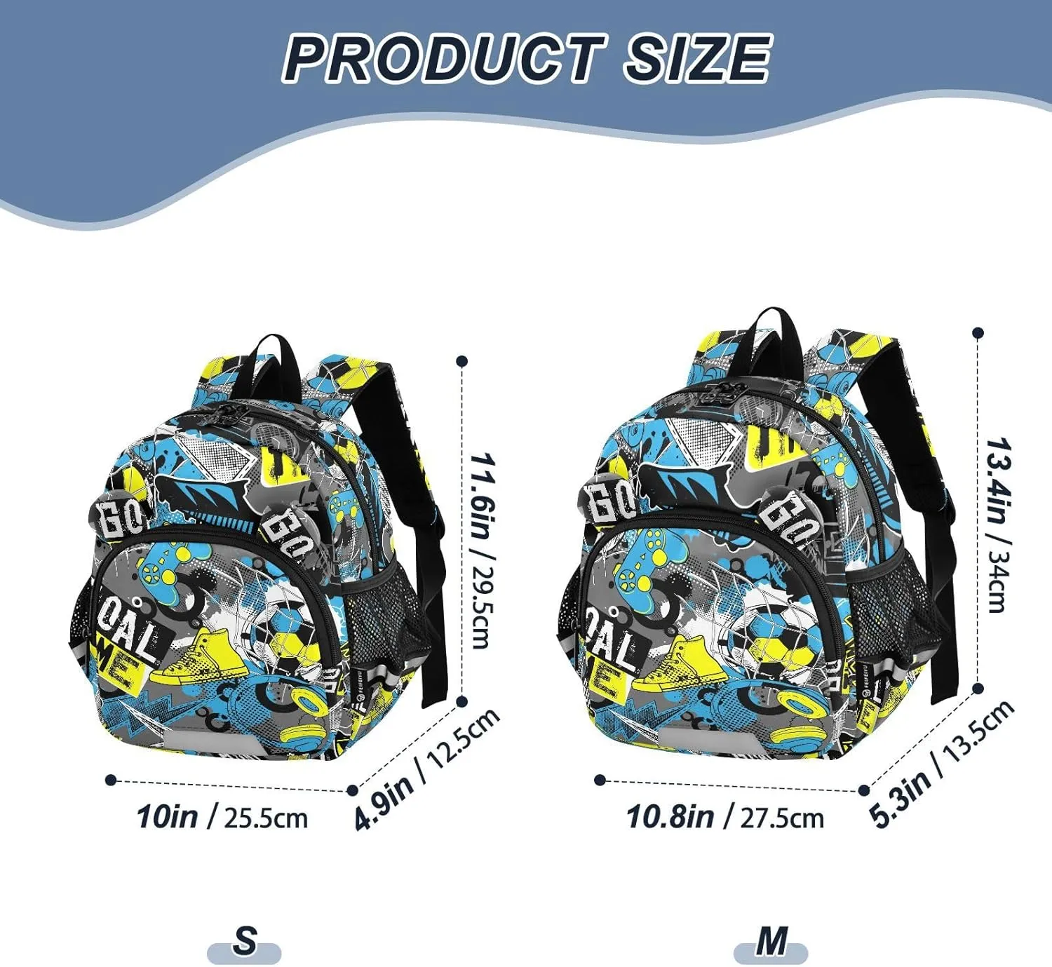 ZAZYXTJ Personalized Soccer Kids Backpack for Boys Girls Toddler School Bag with Chest Strap Ears Preschool Backpack 3-6 Years Old