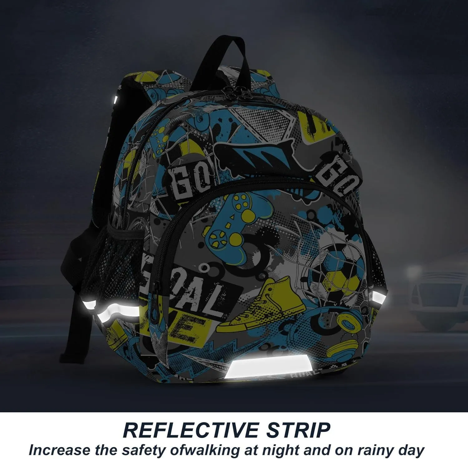 ZAZYXTJ Personalized Soccer Kids Backpack for Boys Girls Toddler School Bag with Chest Strap Ears Preschool Backpack 3-6 Years Old
