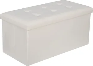 ZenStyle 30Inches Storage Ottoman Bench, Folding Footrest Stool, Storage Chest Long Shoes Bench with Foam Padded Seat, Holds up to 350 lbs, for Living Room, Entryway, Bedroom