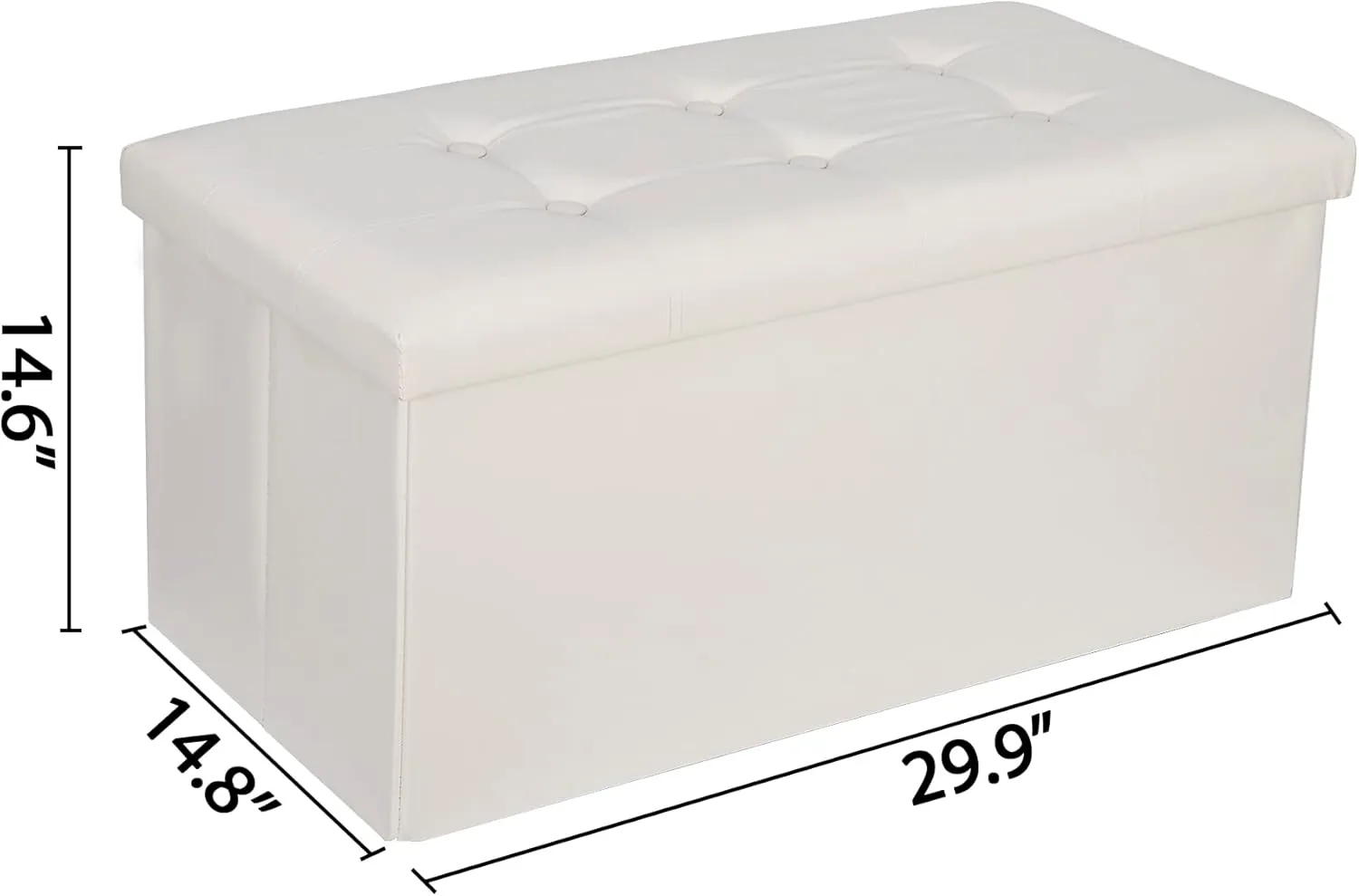 ZenStyle 30Inches Storage Ottoman Bench, Folding Footrest Stool, Storage Chest Long Shoes Bench with Foam Padded Seat, Holds up to 350 lbs, for Living Room, Entryway, Bedroom