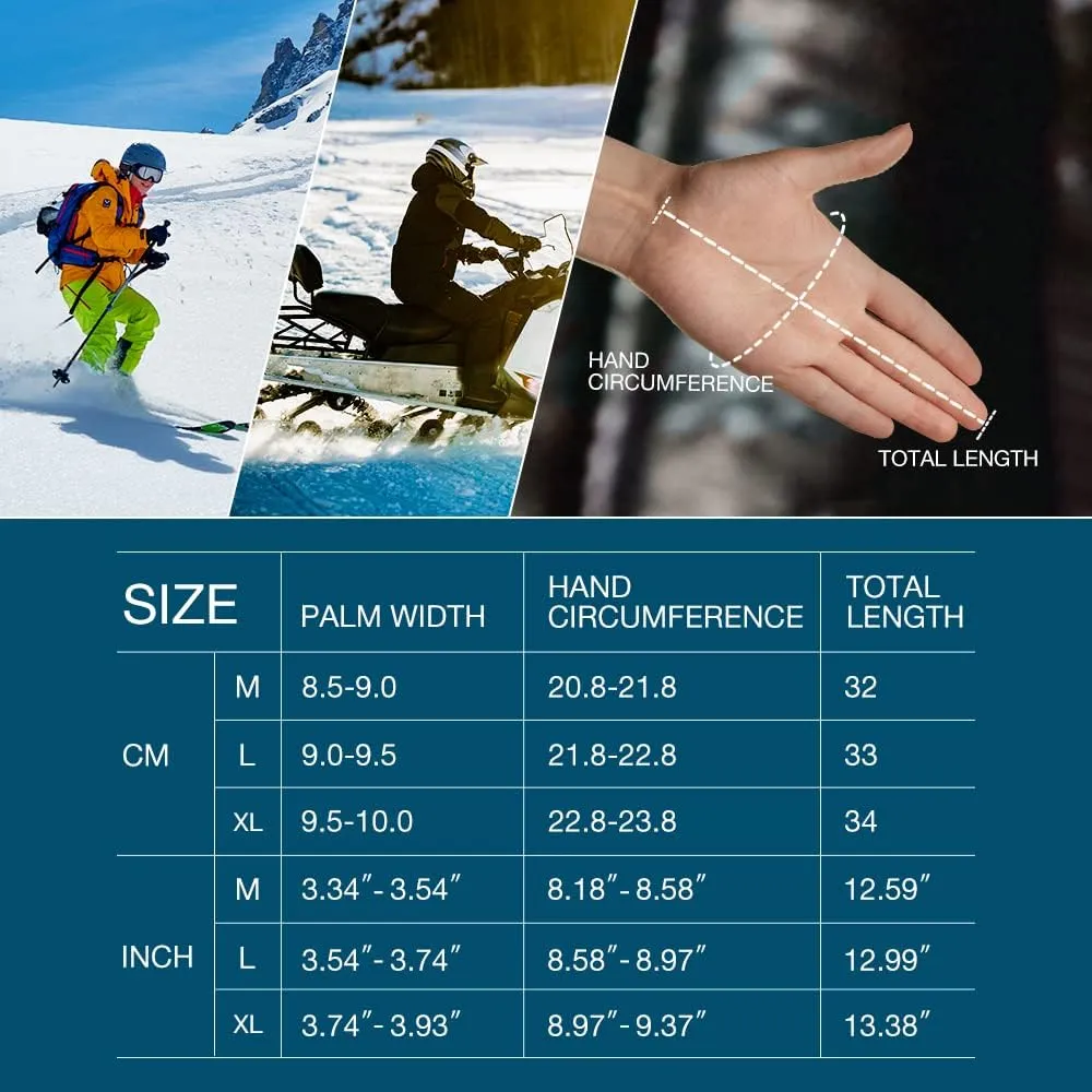ZIONOR Ski Gloves, Waterproof Snow Gloves with 3M Thinsulate Insulation Touchscreen Snowboard Snowmobile Gloves for Men Women